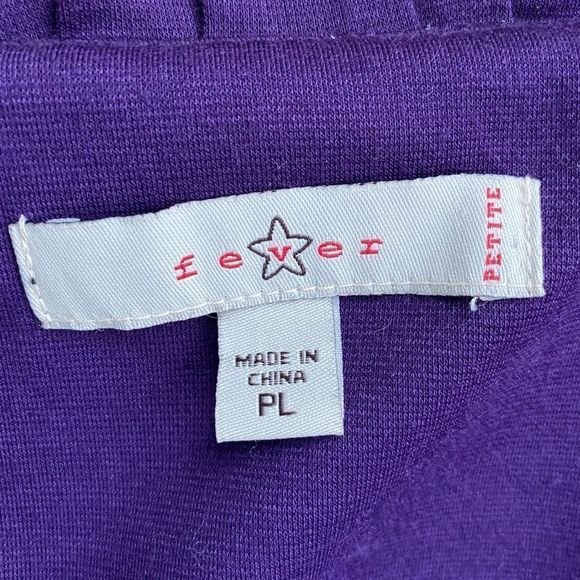 Fever Purple Knit Ruffle Neck Trench Coat Petite Size L - Picture 2 of 11